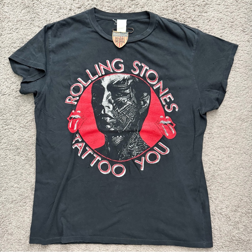 Madeworn Rolling Stones 1981 US Tour Tattoo You Shirt - Size L Vintage MSRP $175